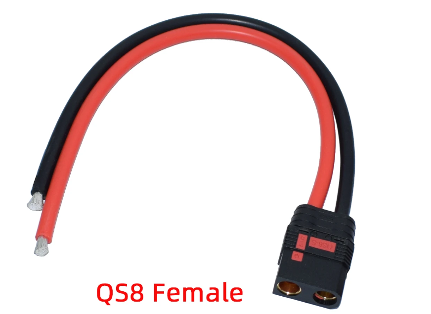 QS8-S Anti Spark Connector Cable Battery Connecting Adapter Male Female Plug 8AWG Silicone Wire For DIY RC Drone Lipo Battery