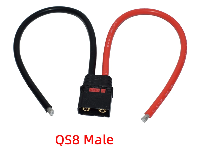 QS8-S Anti Spark Connector Cable Battery Connecting Adapter Male Female Plug 8AWG Silicone Wire For DIY RC Drone Lipo Battery