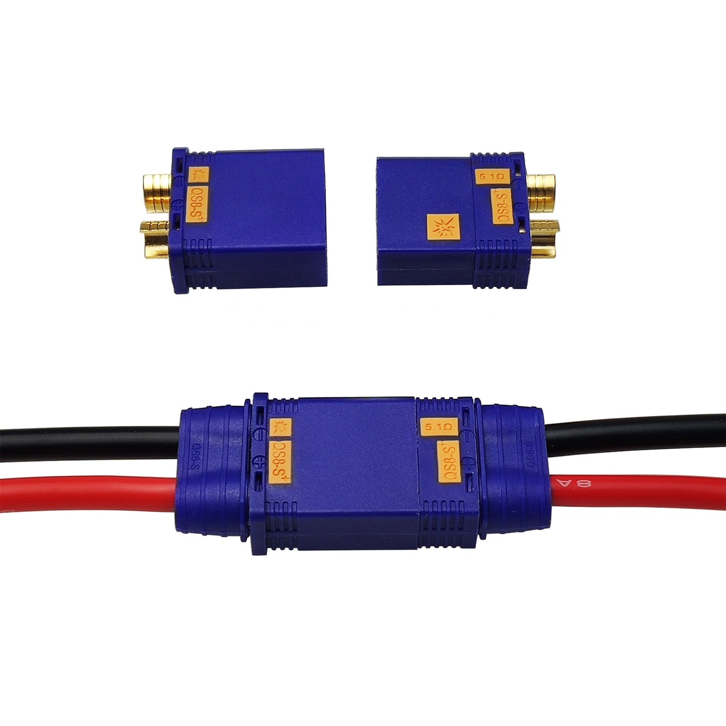 Fireproof plug QS8-S+ plug male and female extension cord blue extension mold drone battery power extension cord